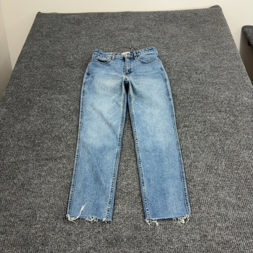 We The Free Jeans‎ Womens 28 Blue Cotton CRVY High Rise Straight Raw Hem Casual
